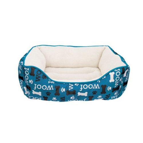 Cama Rectangular Cuddle Antidesgarro 60 x 51 x 23 cm Estampado Azul Línea DreamWell Dogit