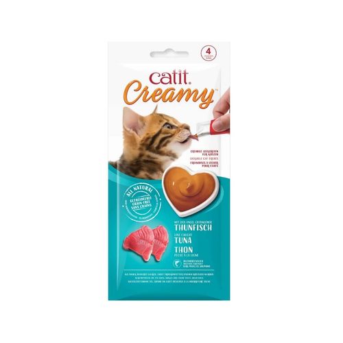Catit Creamy Atún Snack Cremoso Para Gatos Contiene 4 sobres x 10 gr c/u