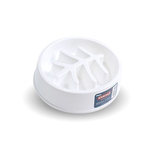 Comedero Come Lento 21 x 18 x 5 cm Melamina Blanco Rascals