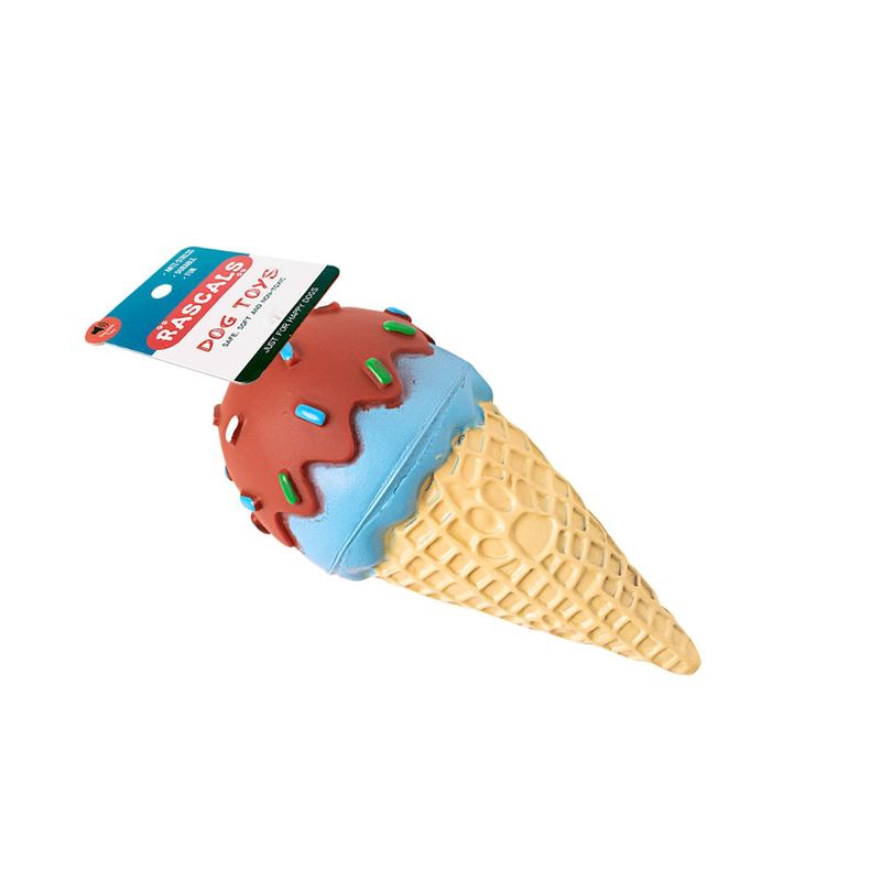 Juguete-Conito-Helado-de-Vinilo-Celeste-y-Marron-Rascals