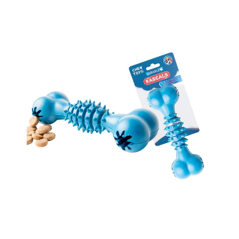 Juguete-Hueso-Azul-Dosificador-de-Snacks-Rascals