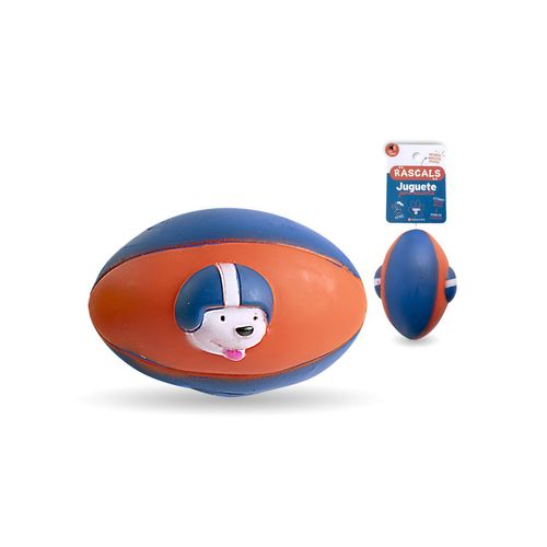 Juguete Pelota Ovalada Marron y Azul Rascals