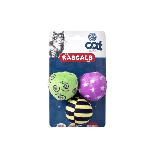 Juguete Pelotas Estimulantes con Hierba Gatera Pack x 3 unidades Rascals