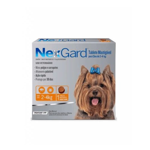 Nexgard 2 a 4 kg Perros Chicos Comprimido Pulgas Garrapatas