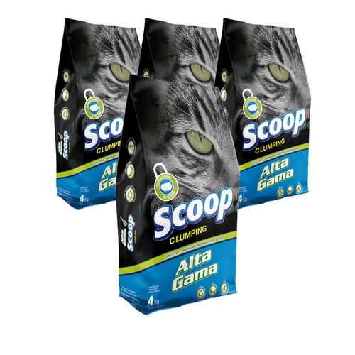 Piedras Aglomerantes Scoop Alta Gama Pack de 4 Bolsas x 4 kg