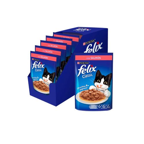 Felix Gato con Salmón Pack de 15 Pouch x 85 gr c/u