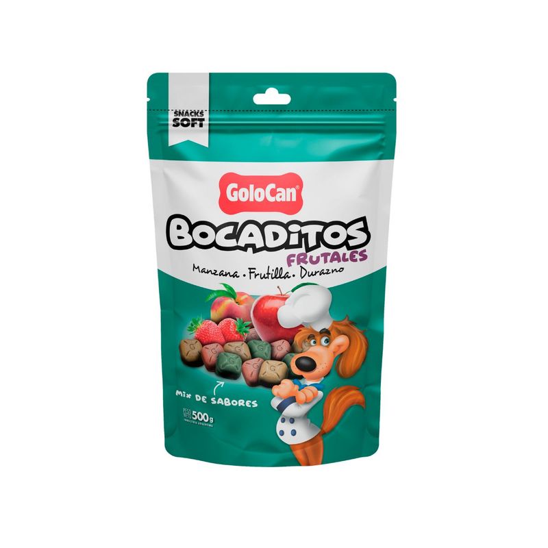 Bocaditos-Blandos-Para-Perros-Frutales-x-500-gr-Sabor-Manzana-Frutillla-y-Durazno-Golocan