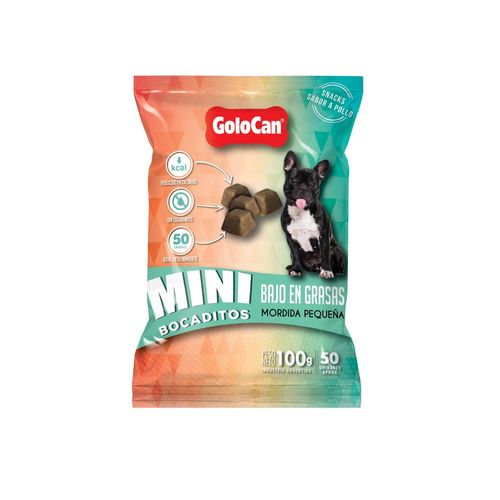 Mini Bocaditos Para Perros Bajos en Grasas x 100 gr Golocan