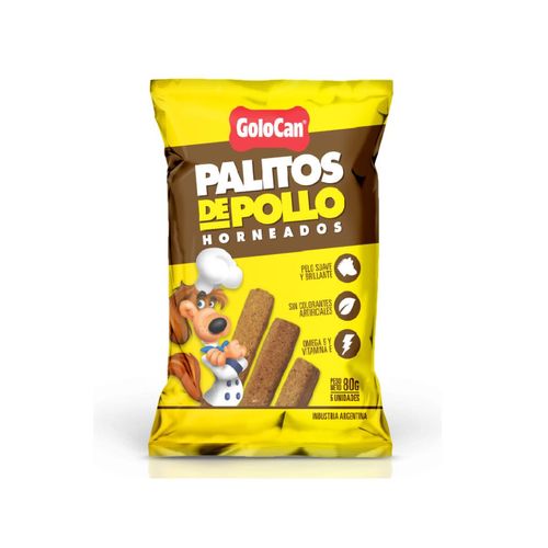 Palitos de Pollo Horneados Para Perros x 80 gr (5 Unidades) Golocan