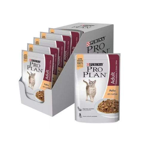 Pro Plan Gato Adulto Sabor Pollo en Salsa Pack de 15 Pouch x 85 gr c/u