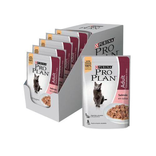 Pro Plan Gato Adulto Sabor Salmón en Salsa Pack de 15 Pouch x 85 gr c/u