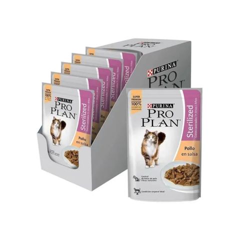 Pro Plan Gato Sterilized Sabor Pollo Pack de 15 Pouch x 85 gr c/u