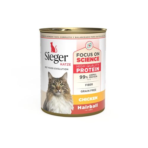 Sieger Gato Hairball Pollo Lata x 340 gr