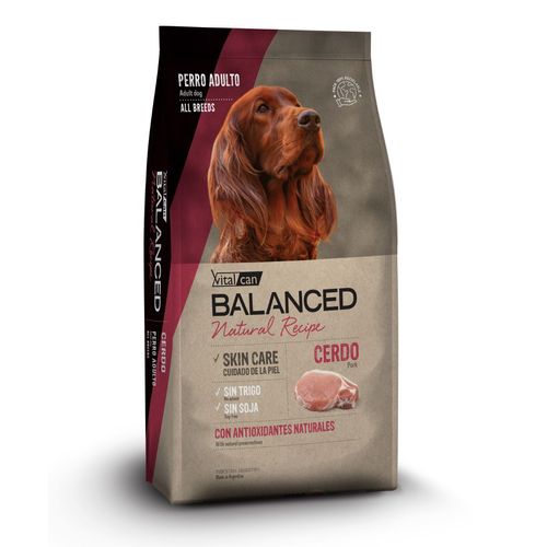 Vitalcan Balanced Perro Adulto Natural Recipe Cerdo x 15 kg