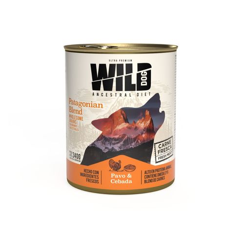Wild Perro Adulto Pavo y Cebada Lata x 340 gr