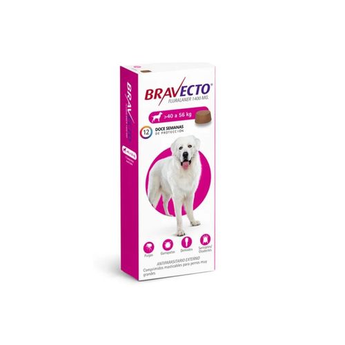 Bravecto Perros 40 a 56 kg Comprimido 3 Meses Duración
