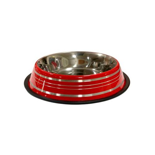 Comedero De Acero Inoxidable Rojo 1,6 lts Bestia Peluda
