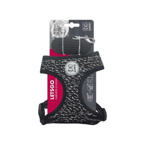 Arnes Regulable Catogo para Gatos con Correa de 90 a 170 cm Negro M-Pets