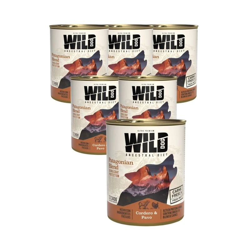 Wild-Perro-Adulto-Cordero-y-Pavo-Pack-de-6-Latas-x-340-gr-c-u
