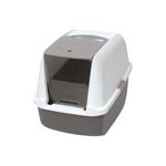 Bandeja-Sanitaria-40-x-55-x-45-cm-con-Techo-y-Puerta-Gris-y-Blanco-Catit