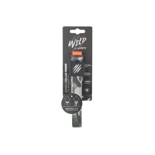 Collar Wild Poliester Naranja/Camuflado Talle M M-Pets