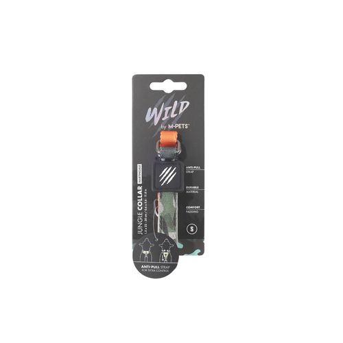 Collar Wild Poliester Naranja/Camuflado Talle S M-Pets