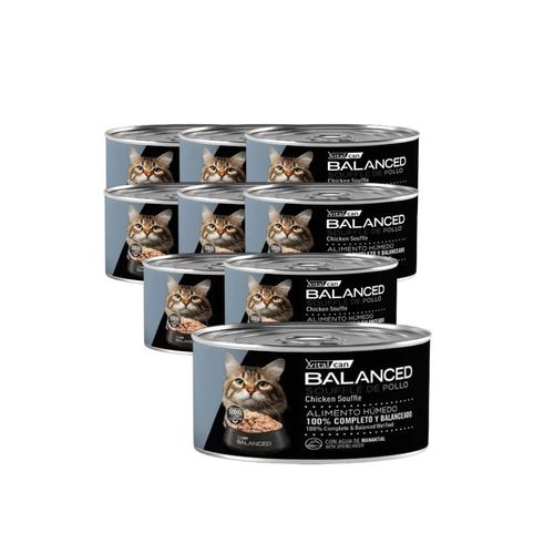 Vitalcan Balanced Soufflé Gato Senior Pollo Pack de 12 Latas x 85 gr c/u