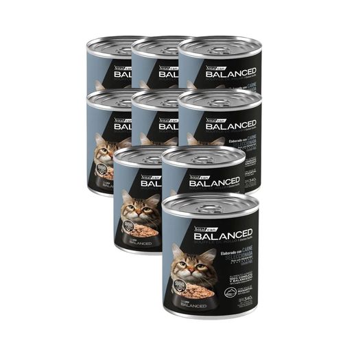Vitalcan Balanced Soufflé Gato Senior Pollo Pack de 12 Latas x 340 gr c/u