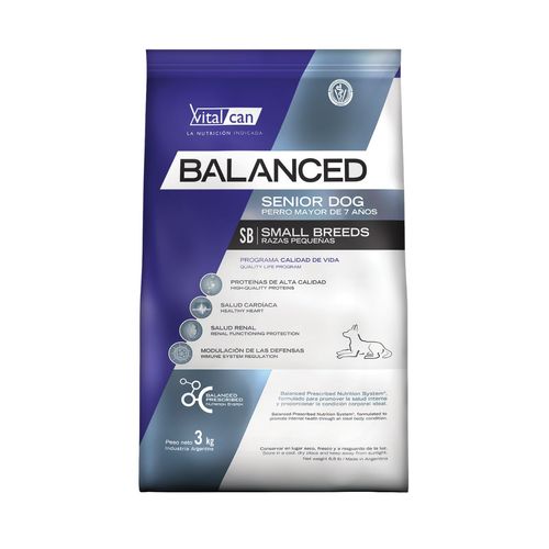 Vitalcan Balanced Perro Senior Raza Pequeña x 3 kg