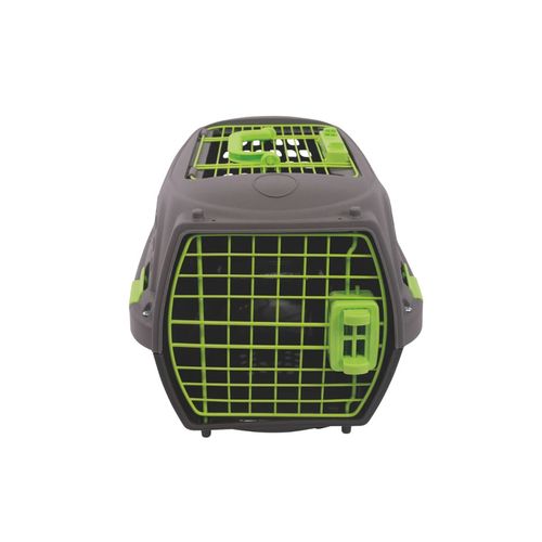 Transportadora Eco Giro Carrier Gris y Verde Small para gatos M-pets