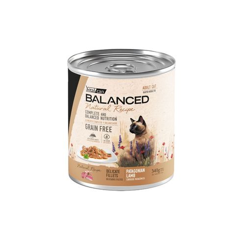 Vitalcan Balanced Natural Recipe Delicados Filetes Gato Adulto Cordero Lata x 340 gr