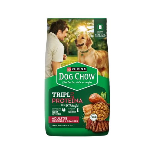 Dog Chow Triple Proteína Perro Adulto Raza Mediana/Grande x 20 kg