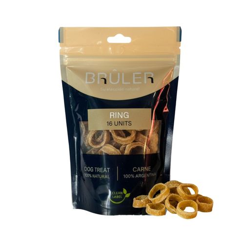 Snack de Tráquea Deshidratada Para Perros Bruler Ring x 16 unidades